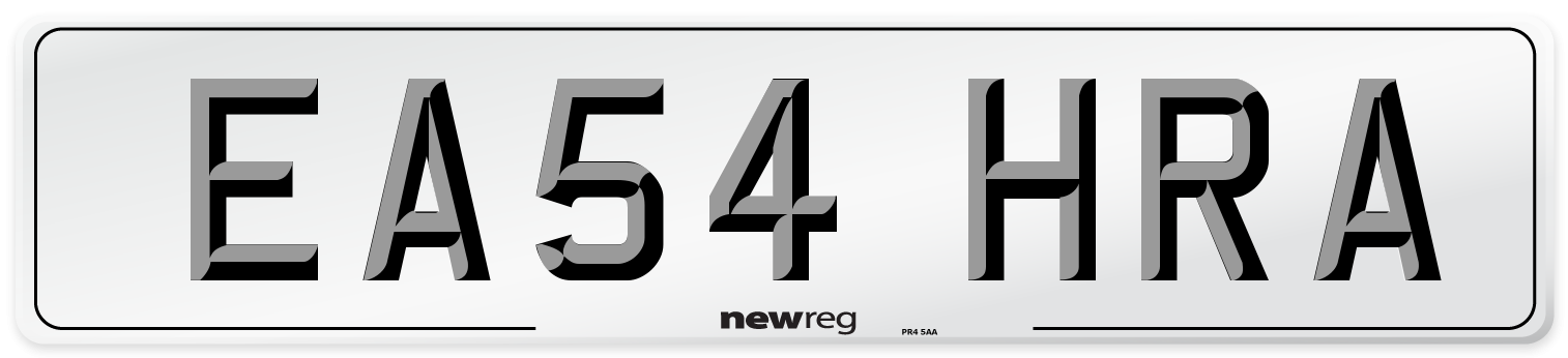 EA54 HRA Number Plate from New Reg